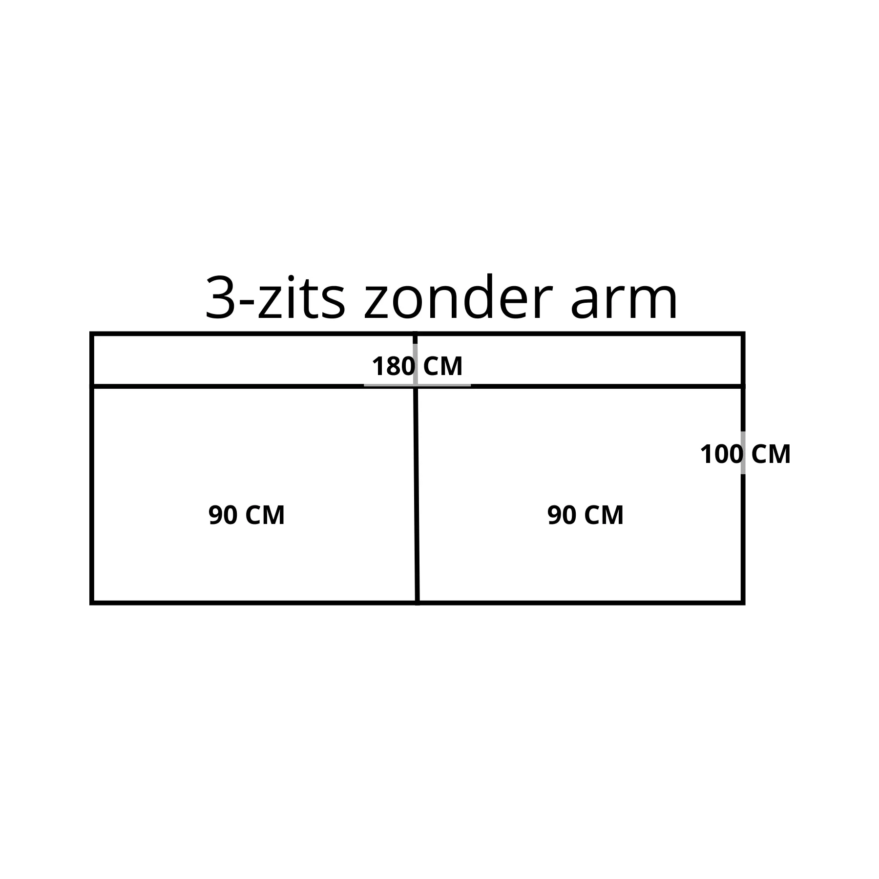 afbeelding van Leren elementenbank Flow - element 3 zits zonder arm